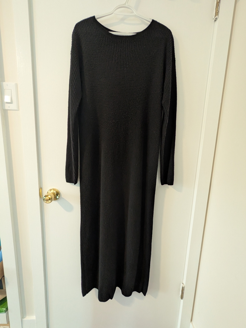 Hatch Maternity Marino Wool Waffle Knit Maxi Sweater Dress Black Size 1 / Small